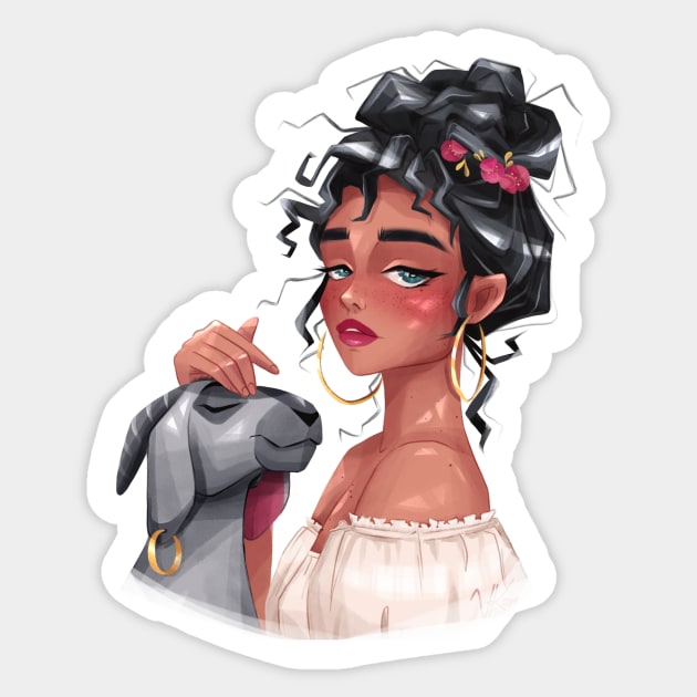 Esmeralda Sticker by Valerchikko 